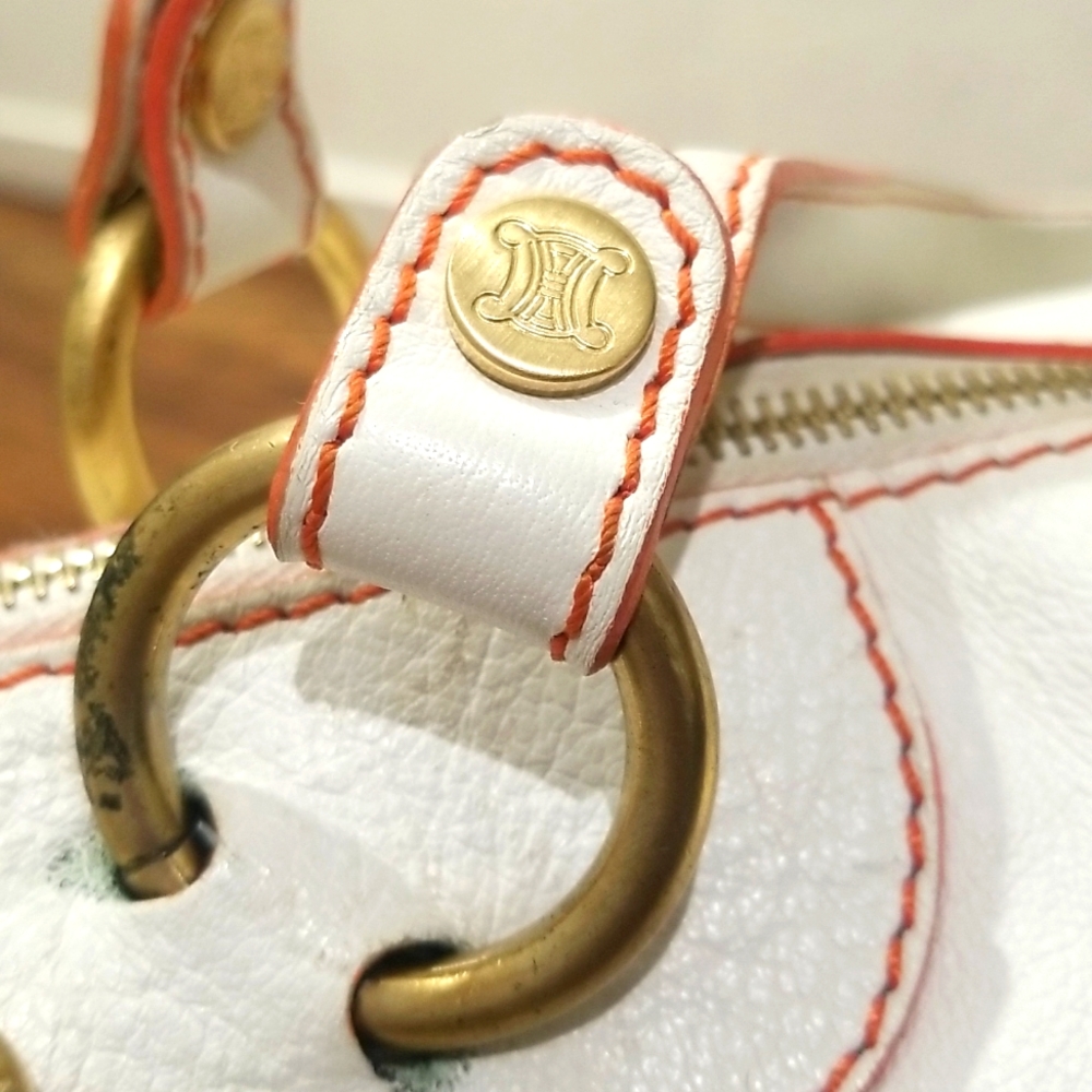 Celine Boogie Bag - iconic Y2K White Leather Satchel Handbag 👜 - Picture 2 of 13